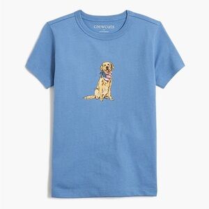 J Crew Factory Tee Boys Dog with Patriotic Bandana Graphic Short Sleeve Size XL
